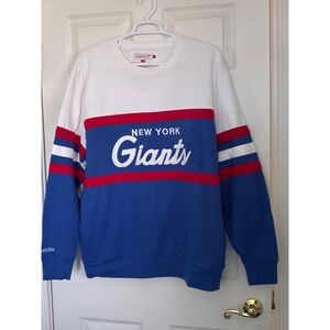 Men's 3XL NWOT  Mitchell & Ness Royal New York‎ Giants Head Coach Crew Sweater